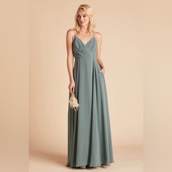 Birdy Grey Dresses & Skirts - NEW Birdy Grey Kaia Chiffon Sea Glass Lined Long Dress Size Extra Large Pockets